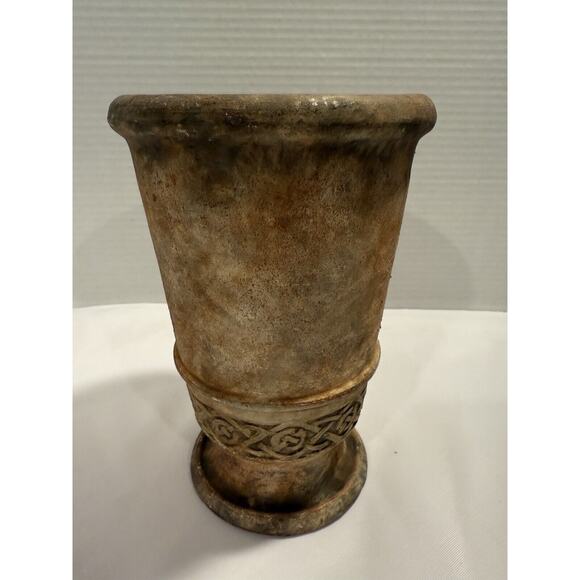 Mid Century Stoneware Pottery Flower Vase 8”, Rustic, Farmhouse, Celtic - Picture 5 of 10